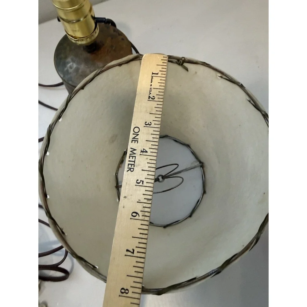 Vintage Solid Copper Lamp With Shade  Art 9
